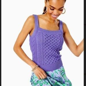 Evanie Sweater Knit Tank Top Mystical Purple Violet